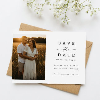 Simple Elegant Modern Photo Wedding QR Code Save The Date