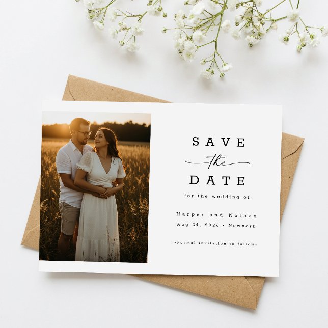 Simple Elegant Modern Photo Wedding QR Code Save The Date (Creator Uploaded)