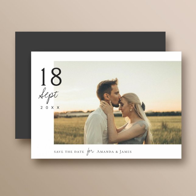 Simple Elegant Modern Photo Wedding Save the Date Magnetic Invitation (Creator Uploaded)