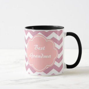 simple, elegant, modern pink chevron zigzag mug
