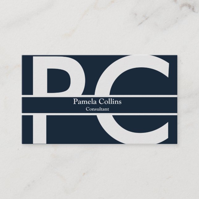 Simple Elegant Modern Professional Monogram Business Card (Front)