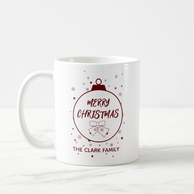 Simple Elegant Modern Red Cute Christmas Coffee Mug (Left)