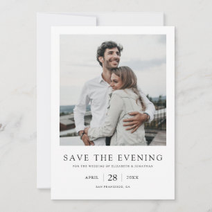 Simple Elegant Modern Save the Evening Wedding Date