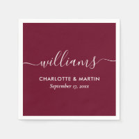 Simple Elegant Modern Script Burgundy Wedding