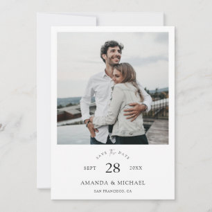 Simple Elegant Modern Script Photo Wedding Save The Date