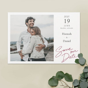 Simple Elegant Modern Script Wedding Save The Date