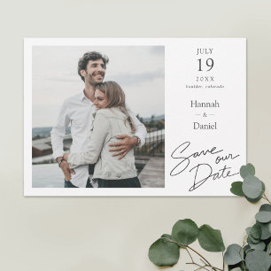 Simple Elegant Modern Script Wedding Save The Date