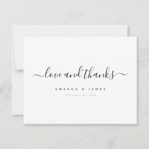 Simple Elegant Modern Script Wedding Thank You Card