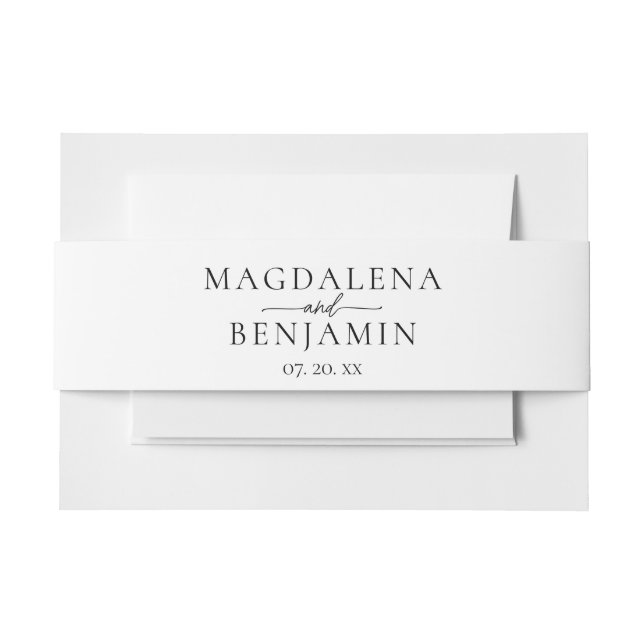 Simple Elegant Modern Typography Bride Groom Names Invitation Belly Band (Front Example)
