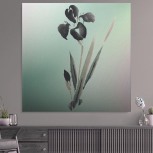 Simple Elegant Modern Ukiyo-e Japanese Iris Canvas Print