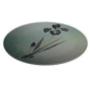 Simple Elegant Modern Ukiyo-e Japanese Iris Cutting Board