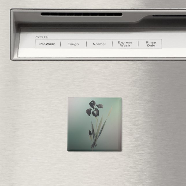 Simple Elegant Modern Ukiyo-e Japanese Iris Magnet (In Situ (Dishwasher))