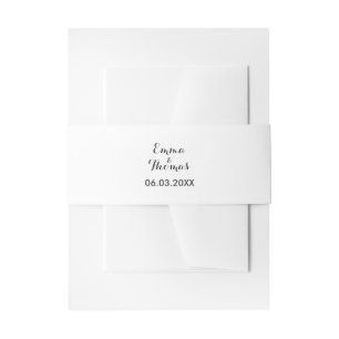 Simple Elegant   Modern Wedding Belly band Invitation Belly Band