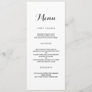 Simple Elegant   Modern Wedding Menu
