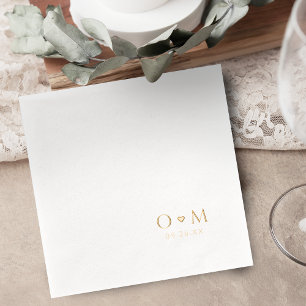 Simple Elegant Modern Wedding Monogram Foil Napkins