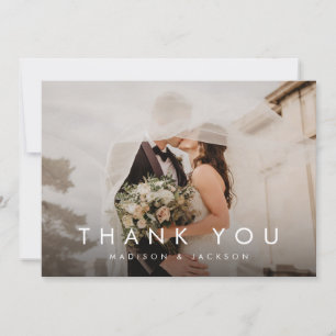 Simple Elegant Modern Wedding Photo Thank You Card