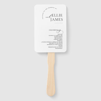 Simple Elegant Modern Wedding Program Hand Fan