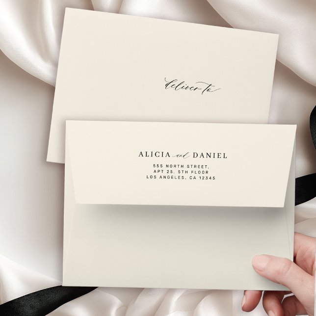 Simple elegant modern wedding return address  envelope (Creator Uploaded)