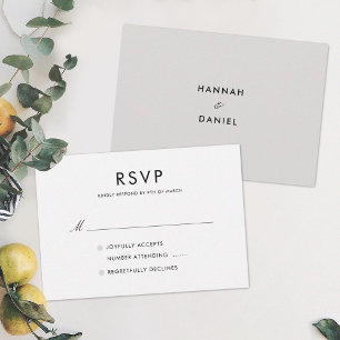 Simple Elegant Modern Wedding RSVP Custom Card