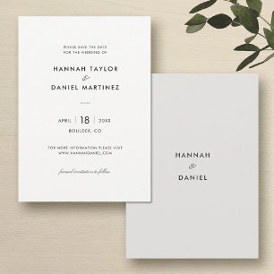 Simple Elegant Modern Wedding Save the Date