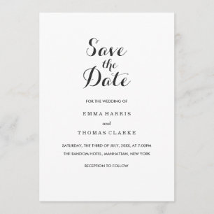 Simple Elegant   Modern Wedding Save The Date Card