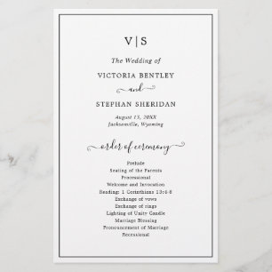 Simple Elegant Monogram Budget Wedding Program