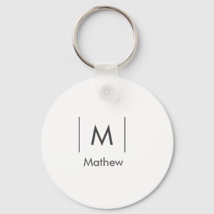 Simple elegant monogram groomsman man lines name keychain