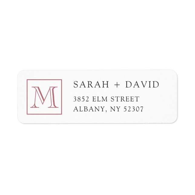 Simple Elegant Monogram Initial Return Address (Front)