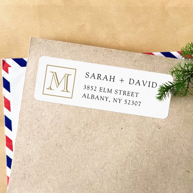 Simple Elegant Monogram Initial Return Address (Creator Uploaded)