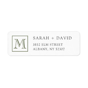Simple Elegant Monogram Initial Return Address