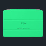 Simple, elegant monogram iPad mini cover<br><div class="desc">Modern,  simple,  elegant monogram ipad,  neon-green.
Just edit your product in a few minutes. You can change the font/size/colour and position using "further personalize".</div>