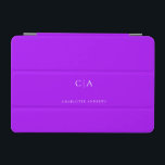 Simple, elegant monogram iPad mini cover<br><div class="desc">Modern,  simple,  elegant monogram ipad,  neon-purple.
Just edit your product in a few minutes. You can change the font/size/colour and position using "further personalize".</div>