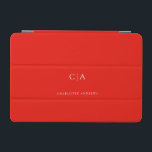 Simple, elegant monogram iPad mini cover<br><div class="desc">Modern,  simple,  elegant monogram ipad,  red.
Just edit your product in a few minutes. You can change the font/size/colour and position using "further personalize".</div>