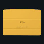 Simple, elegant monogram iPad mini cover<br><div class="desc">Modern,  simple,  elegant monogram ipad,  yellow.
Just edit your product in a few minutes. You can change the font/size/colour and position using "further personalize".</div>