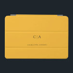Simple, elegant monogram iPad mini cover<br><div class="desc">Modern,  simple,  elegant monogram ipad,  yellow.
Just edit your product in a few minutes. You can change the font/size/colour and position using "further personalize".</div>