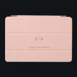 Simple, elegant monogram iPad mini cover<br><div class="desc">Modern,  simple,  elegant monogram ipad,  lightcoral.
Just edit your product in a few minutes. You can change the font/size/colour and position using "further personalize".</div>