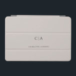 Simple, elegant monogram iPad mini cover<br><div class="desc">Modern,  simple,  elegant monogram ipad,  grey.
Just edit your product in a few minutes. You can change the font/size/colour and position using "further personalize".</div>