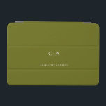 Simple, elegant monogram iPad mini cover<br><div class="desc">Modern,  simple,  elegant monogram ipad,  olivgreen.
Just edit your product in a few minutes. You can change the font/size/colour and position using "further personalize".</div>