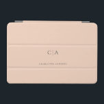 Simple, elegant monogram iPad mini cover<br><div class="desc">Modern,  simple,  elegant monogram ipad,  lightpeach.
Just edit your product in a few minutes. You can change the font/size/colour and position using "further personalize".</div>