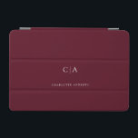 Simple, elegant monogram iPad mini cover<br><div class="desc">Modern,  simple,  elegant monogram ipad,  darkred.
Just edit your product in a few minutes. You can change the font/size/colour and position using "further personalize".</div>