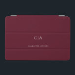 Simple, elegant monogram iPad mini cover<br><div class="desc">Modern,  simple,  elegant monogram ipad,  darkred.
Just edit your product in a few minutes. You can change the font/size/colour and position using "further personalize".</div>