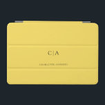 Simple, elegant monogram iPad mini cover<br><div class="desc">Modern,  simple,  elegant monogram ipad,  summeryellow.
Just edit your product in a few minutes. You can change the font/size/colour and position using "further personalize".</div>