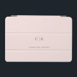 Simple, elegant monogram iPad mini cover<br><div class="desc">Modern,  simple,  elegant monogram ipad,  lightpink.
Just edit your product in a few minutes. You can change the font/size/colour and position using "further personalize".</div>