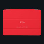 Simple, elegant monogram iPad mini cover<br><div class="desc">Modern,  simple,  elegant monogram ipad,  neon-red.
Just edit your product in a few minutes. You can change the font/size/colour and position using "further personalize".</div>