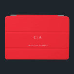 Simple, elegant monogram iPad mini cover<br><div class="desc">Modern,  simple,  elegant monogram ipad,  neon-red.
Just edit your product in a few minutes. You can change the font/size/colour and position using "further personalize".</div>
