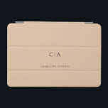 Simple, elegant monogram iPad mini cover<br><div class="desc">Modern,  simple,  elegant monogram ipad,  lightbrown.
Just edit your product in a few minutes. You can change the font/size/colour and position using "further personalize".</div>