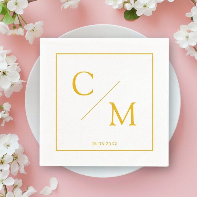Simple elegant monogram napkin (Personalized Simple Elegant Monogram Napkin)