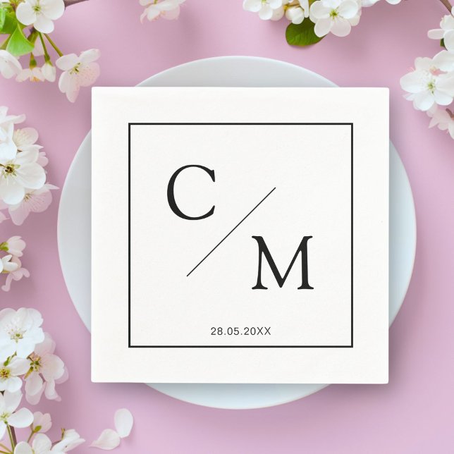 Simple elegant monogram napkin (Personalized simple elegant monogram napkin)