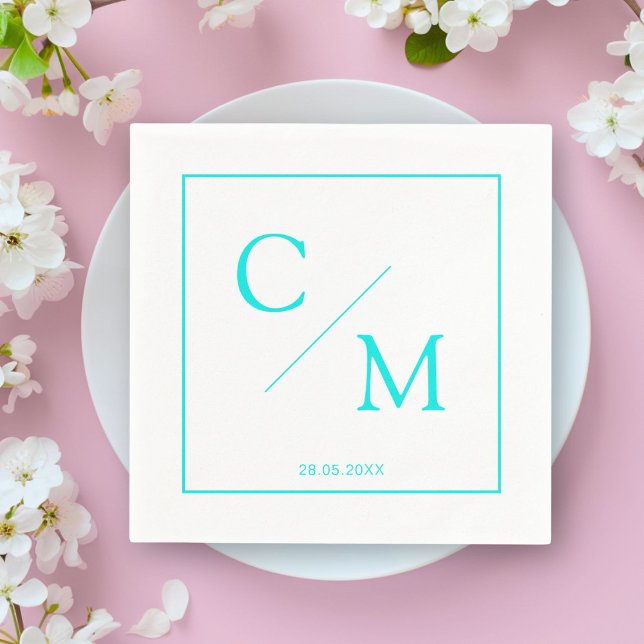 Simple elegant monogram napkin (Personalized simple elegant monogram napkin)