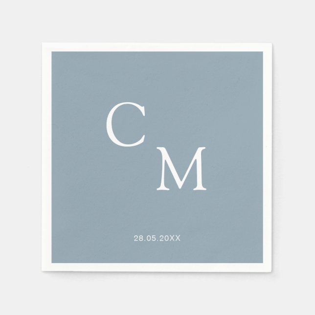 Simple elegant monogram napkin (Front)